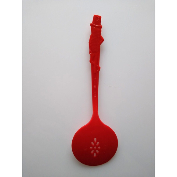 Mr Peanut Vintage Red Plastic Serving Spoon 1950s Planters Peanuts Kitchenware - Picture 3 of 4